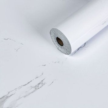 Самоклеюча вінілова плитка в рулоні 600х3000х2мм Білий повітряний мармур Глянсова SW-00001287 SW-00001287 фото