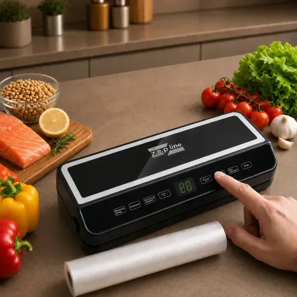 Вакуумний пакувальник 200Вт Zepline ZP-00374 з LED-підсвіткою та рулоном пакетів ZP-374 фото
